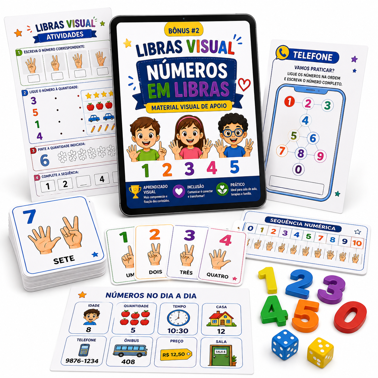 Bônus #2: NÚMEROS EM LIBRAS — MATERIAL VISUAL DE APOIO
