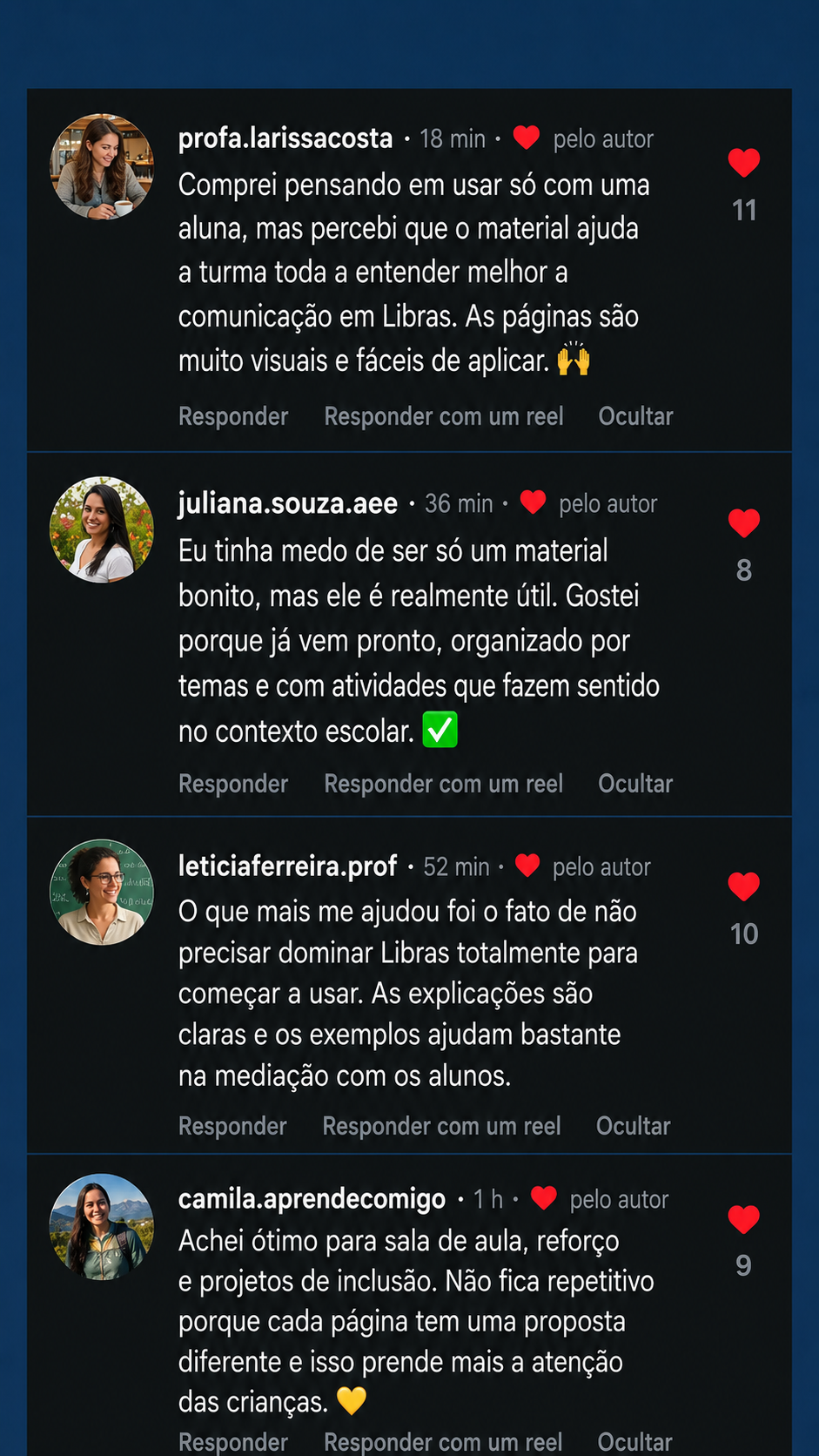 Depoimento sobre o material Libras Visual 1