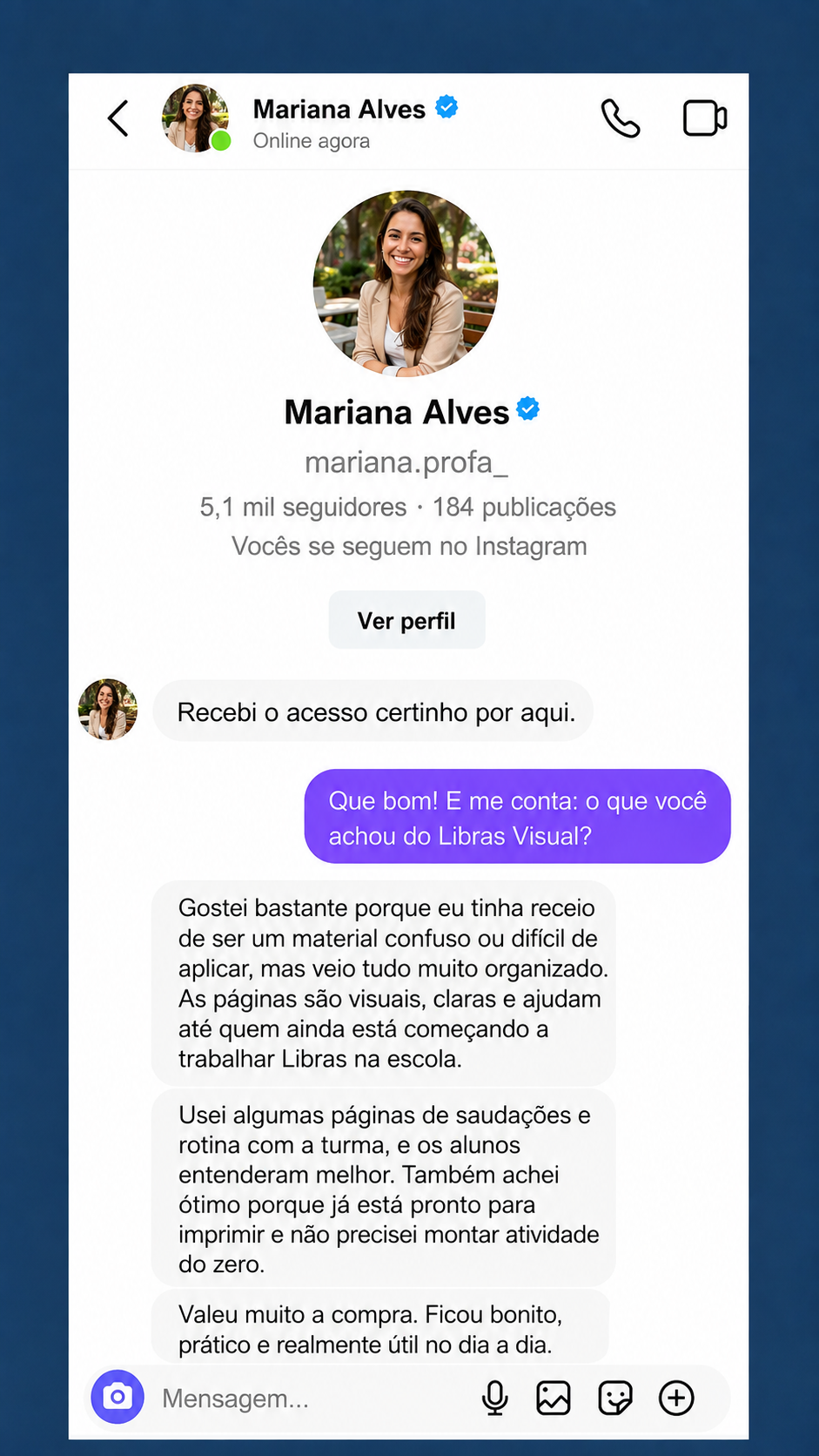 Depoimento sobre o material Libras Visual 3